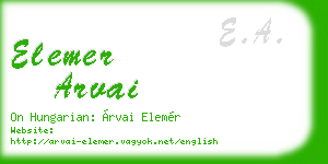 elemer arvai business card